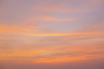 Beautiful peach clouds at sunset