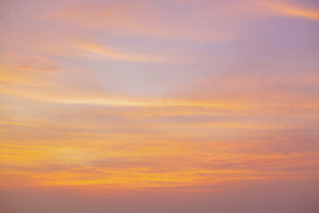 Peach clouds at sunset. Beautiful Sky Background