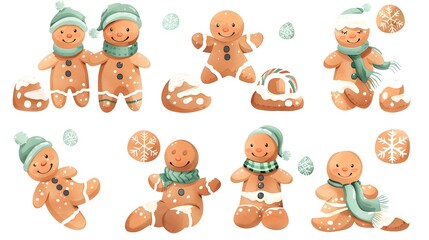 Cheerful Gingerbread Cookies and Festive Holiday