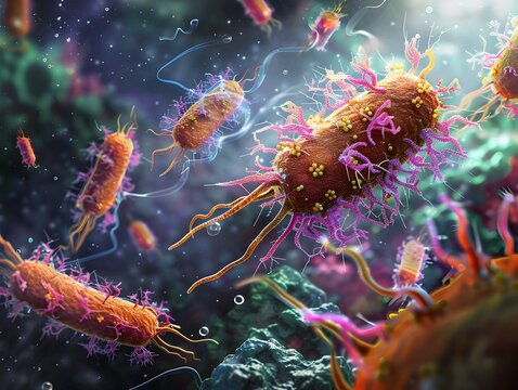Depiction of Bacterial Antibiotic Resistance Mechanisms Featuring Efflux Pumps and Beta Lactamase