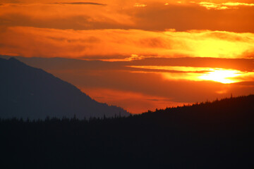 Fantastic sunset in Favorite Channel, Alaska, United States 
