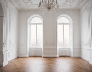 Elegant living room with white sofa, large windows, and minimalistic decor.