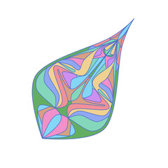 Doodle leaf ornament ornate decoration illustration elements hand drawn frame border inspired by nature and fish green color that can be used for sticker, book, scrapbook, icon, decorative, e.t.c