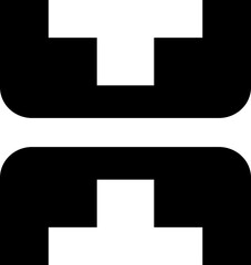 Obraz premium Abstract geometric decoration. Simple, minimalistic, simple flat black geometric design element