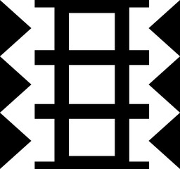 Obraz premium Abstract geometric decoration. Simple, minimalistic, simple flat black geometric design element