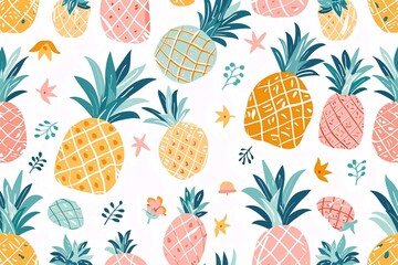 seamless background with pineapple