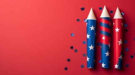 Fourth of July colorful background with empty space