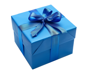 Blue gift isolated on transparent background