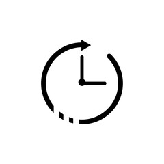 Clock time icon on white