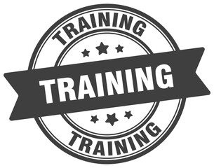 Obraz premium training stamp. training label on transparent background. round sign