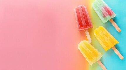 ice lolly in summer vivid colors and gradient background 