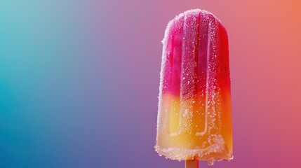 ice lolly in summer vivid colors and gradient background 