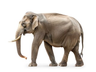 realistic elephant in a full body isolated on a white background 