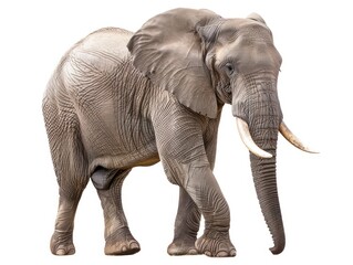 realistic elephant in a full body isolated on a white background 