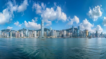 Naklejka premium skyscrapers and blue sky 