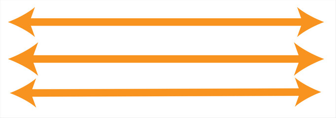 Obraz premium Red long arrow icon isolated on white background. Long arrow vector, icon. Red horizontal arrow. Straight long arrow vector icon.