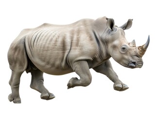 realistic rhinoceros in a full body isolated on a white background 