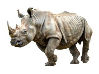 realistic rhinoceros in a full body isolated on a white background 