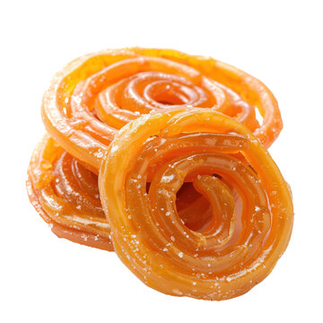 Indian Sweet Jalebi  one of the delicious sweets in India. Isolated on white background.