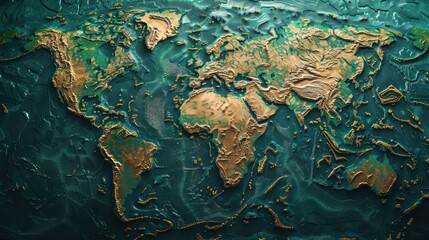world map background with realistic details and textures and nice color grading