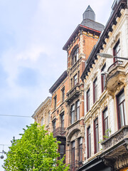 Antique building view in Charleroi, Belgium