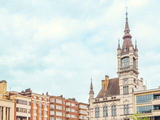 Obraz premium Street view of old village Charleroi in Belgium