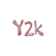 Chrome Y2K font, vector illustration on isolated background.