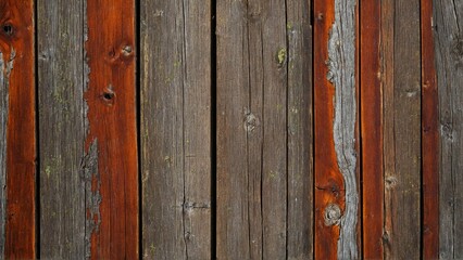 Naklejka premium Rustic old wood boards wooden wall background with peeling weathered rough paint