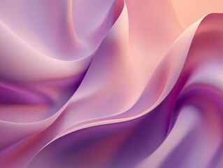 Obraz premium Abstract Pink and Purple Silk Fabric Waves. Digital art illustration with fluid motion effect. Luxury and elegance concept for design and print.