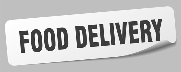 food delivery sticker. food delivery label