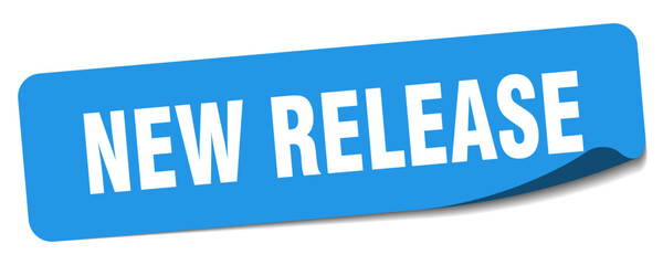 new release sticker. new release label