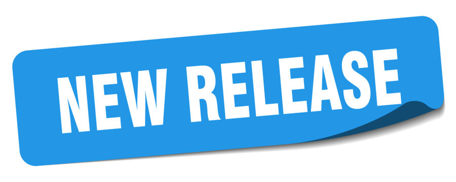 new release sticker. new release label