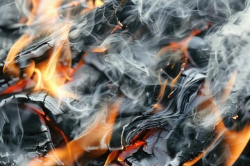 Intense fire with billowing smoke, perfect for dramatic visuals