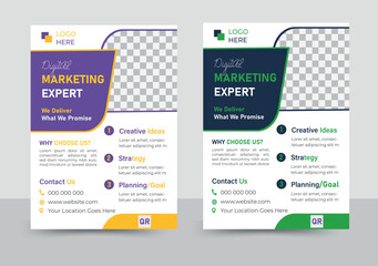 Business flyer, brochure design, magazine or flier mockup  flyer in A4 size.	