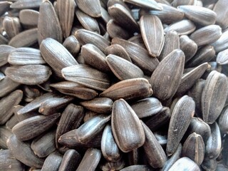 Sunflower seeds on the table. Nature foods background