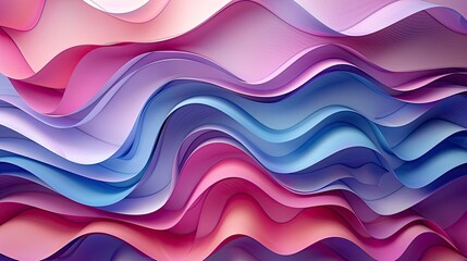 abstract background with paper waves, modern wallpaper with pink blue violet