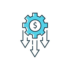 Cost Reduction Vector Illustration Icon Design