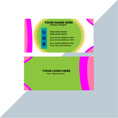 Best quality creative simple colorful rectangle size double sided business Card attractive Design with mockup.
