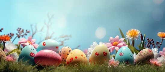 Easter themed background with ample copy space image