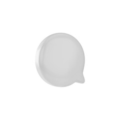 Illustration of a white, round message box, 3D vector on isolated background.