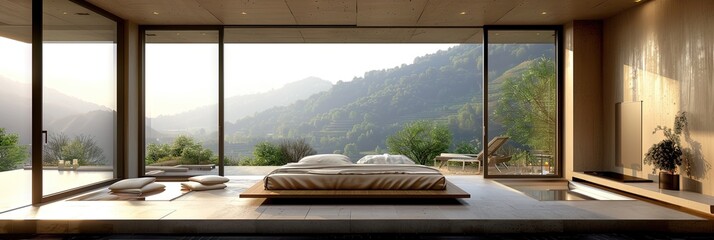 contemporary bedroom interior design, minimalist 