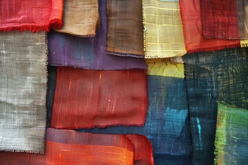 Close-up of various colored fabrics, suitable for textile or fashion concepts