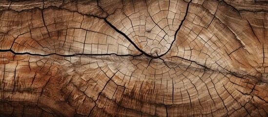 Fototapeta premium Abstract background with a copy space image showcasing the textured surface of a cracked brown tree trunk