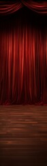 3d rendering   Red stage curtain with spotlight.