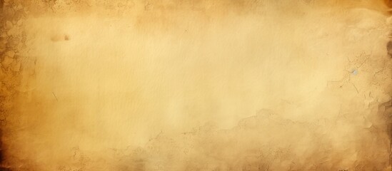Fototapeta premium An aged piece of paper with a yellowed appearance showing signs of crumpling and spots copy space image