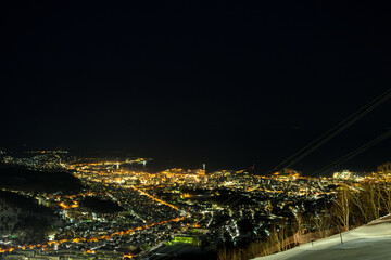 小樽の冬　天狗山から見る夜景