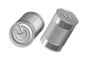 Metal food can. on white background