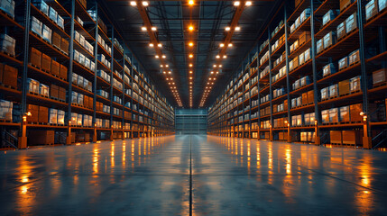 Modern super large logistics warehousing center automated loading and unloading logistics center e-commerce sorting center