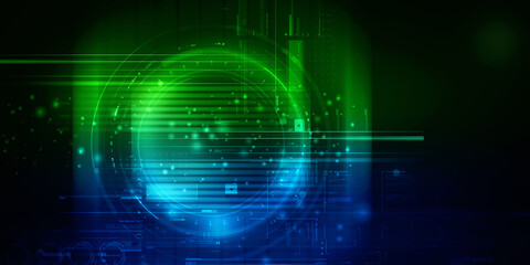 2d illustration Abstract futuristic electronic circuit technology background