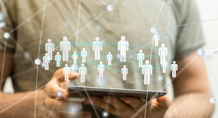 Global network. Blockchain. 3D illustration. Neural networks and artificial intelligence. Abstract